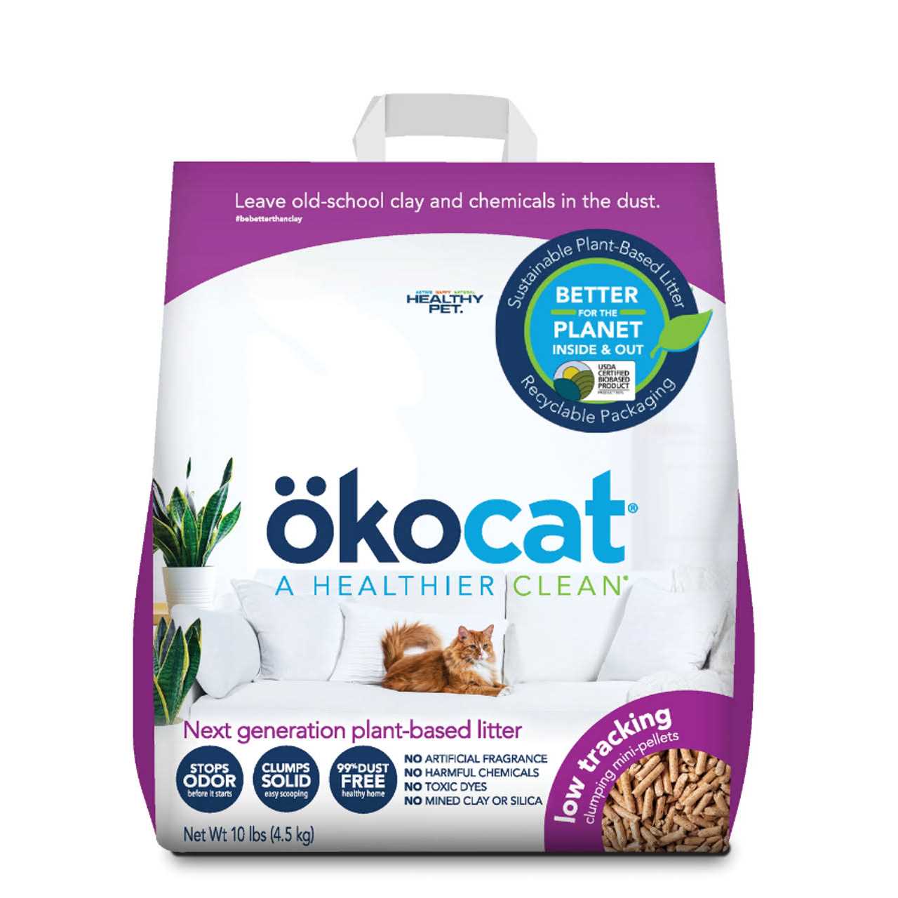 Okocat Low Tracking Clumping Mini Pellets Wood Cat Litter