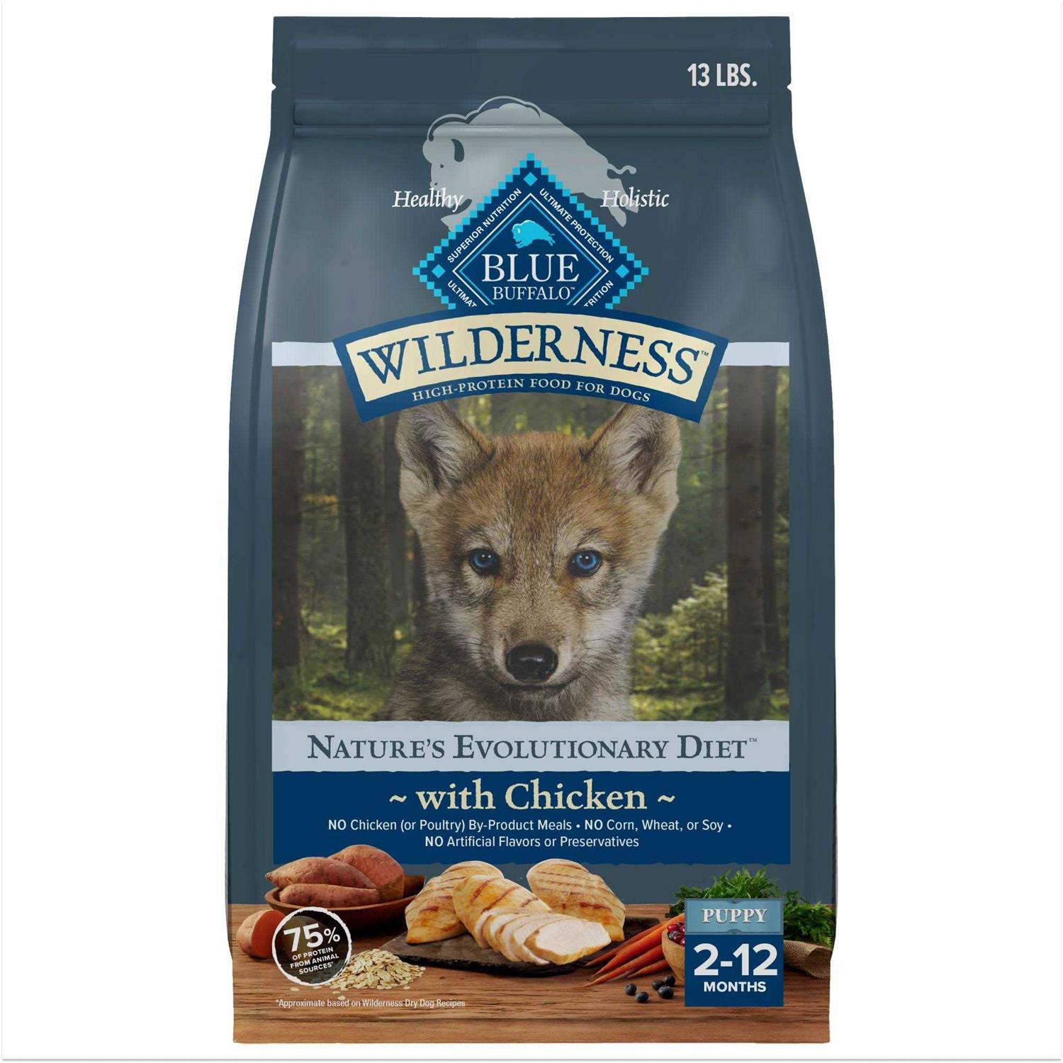 Blue Buffalo Wilderness High Protein Natural Puppy Dry Dog Food Chicken