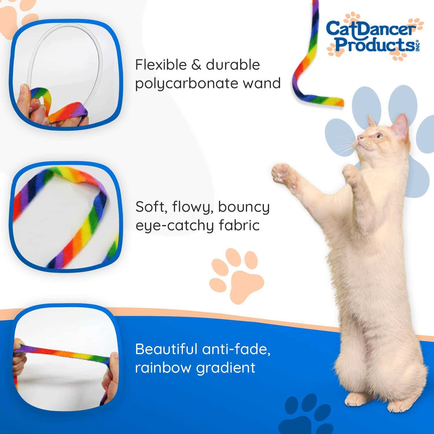 Cat Dancer Rainbow Charmer Wand Cat Toy
