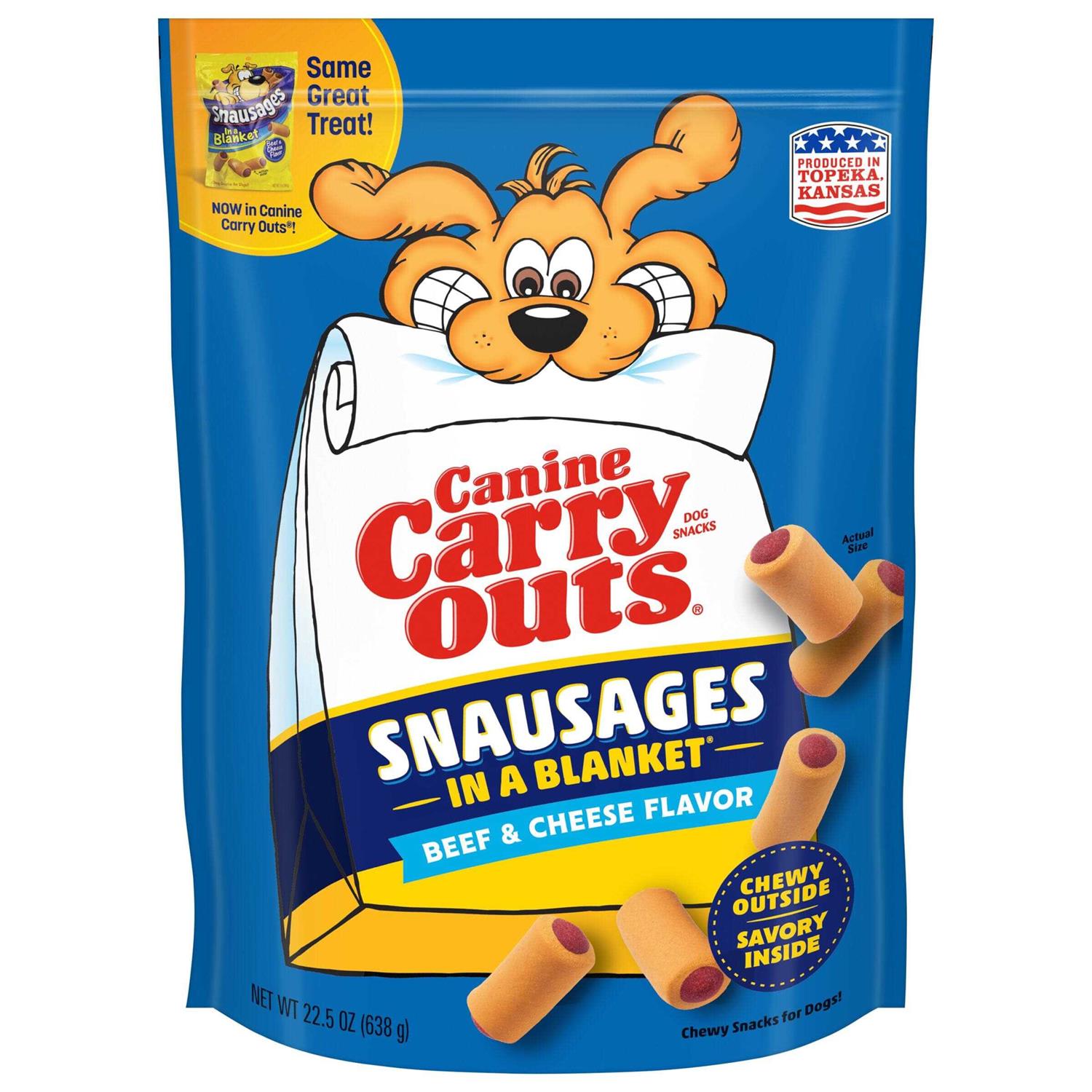 Canine Carry Outs Snausages in a Blanket Dog Treats Beef Cheese