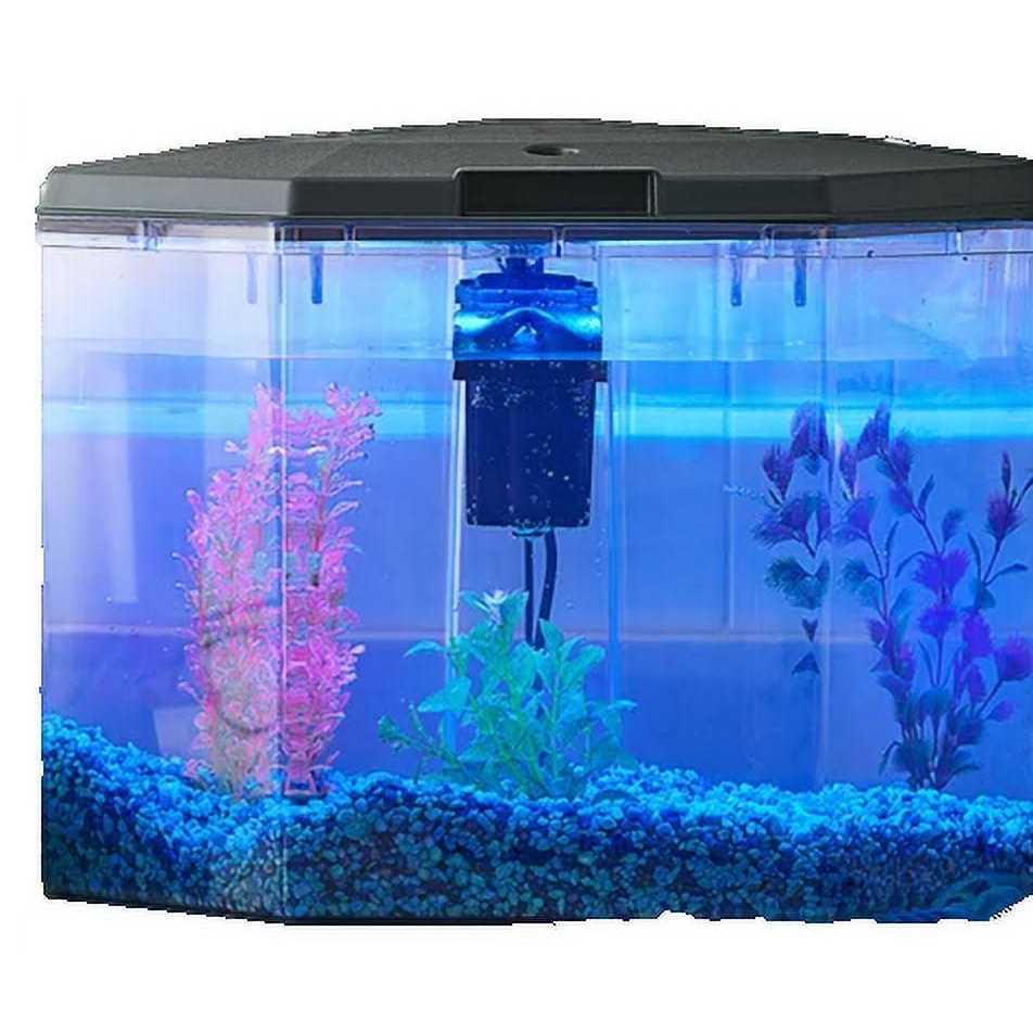 Aqua Culture 6.5-Gallon Semi-Hex Aquarium Kit with LED Lighting