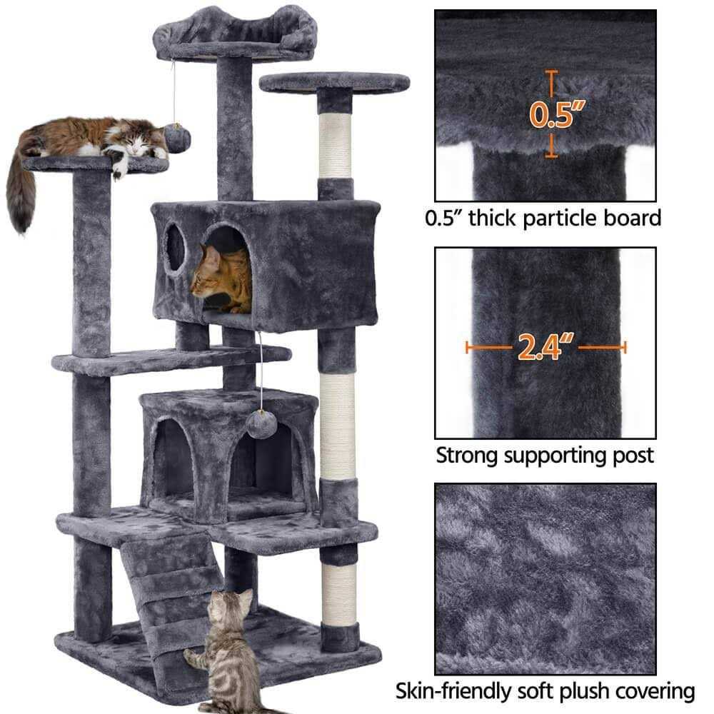Yaheetech 54H Cat Tree with 2 Condos for Kittens Small Cats