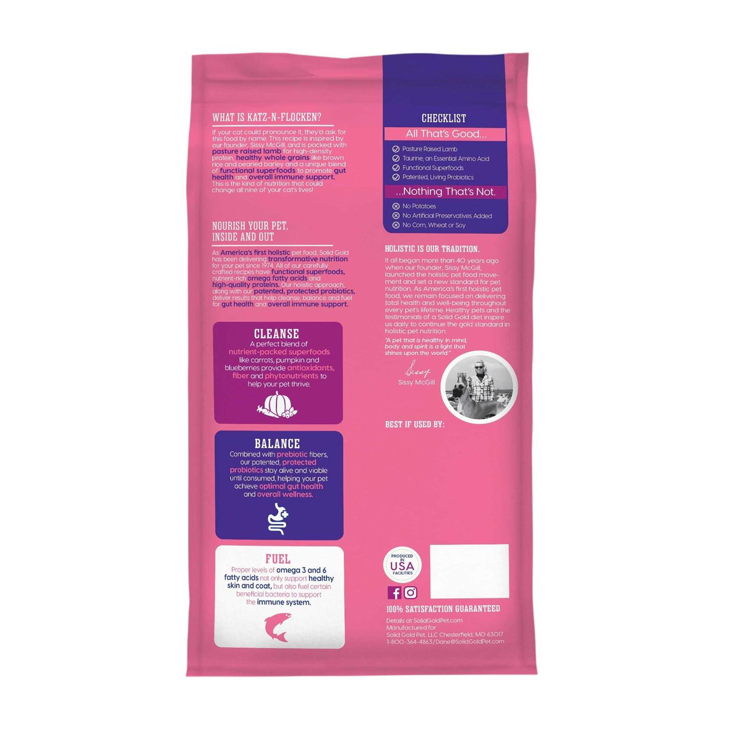 Solid Gold Katz-N-Flocken Lamb & Brown Rice Dry Cat Food