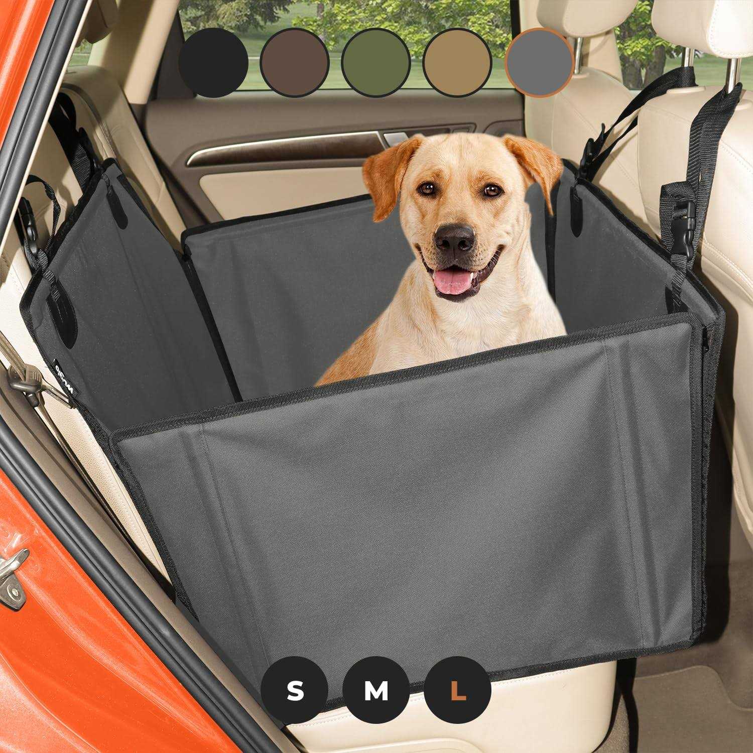 Wuglo Extra Stable Dog car Seat Reinforced car Dog Seat for Medium-Sized Dogs with 4 Fastening Straps