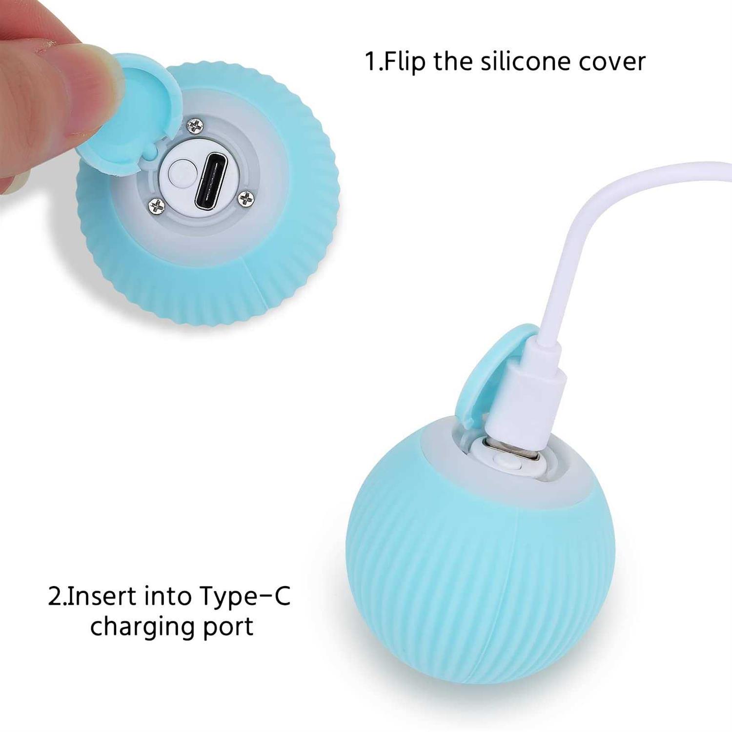 lupapa cat toy Ball intelligent funny cat Ball 360 degree rotatable with led light cat interactive toy usb rechargeable toy b