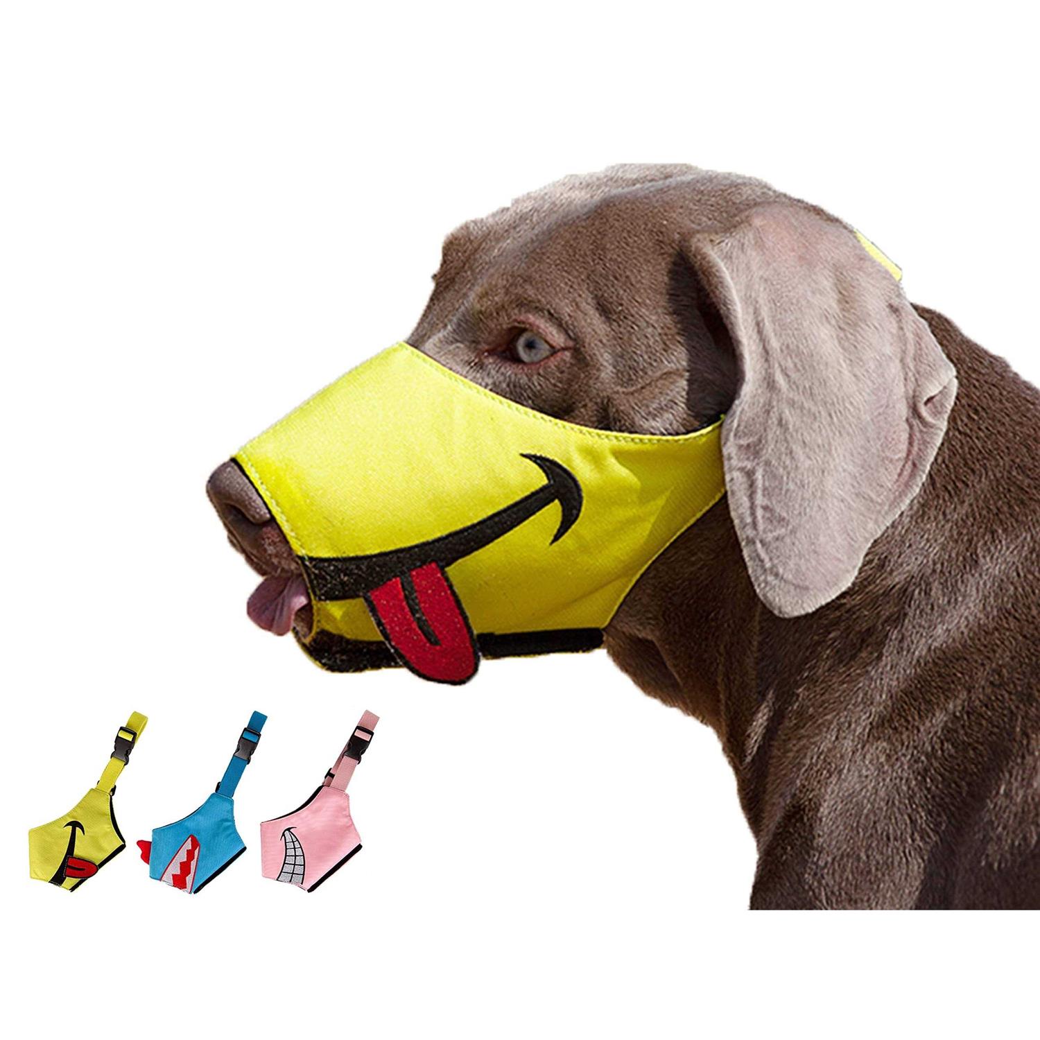 N32 Dog Muzzle Smiley Face Muzzle with Soft Breathable Air Mesh Nylon