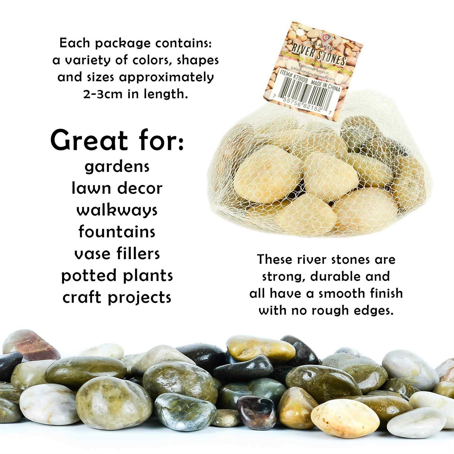 Galashield Pebbles for Plants River Rocks Decorative Stones for Vases