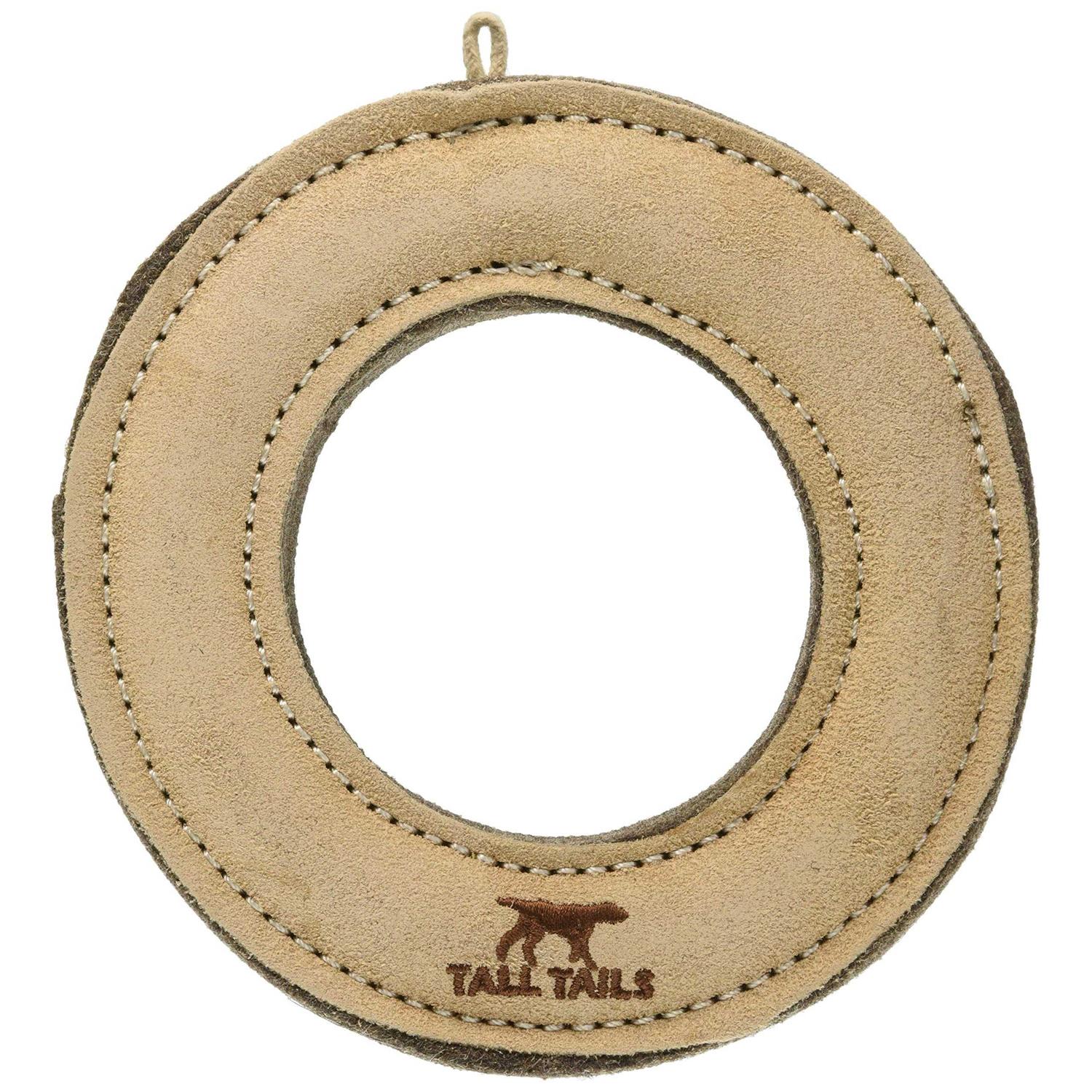 Tall Tails Natural Leather Ring Dog Toy
