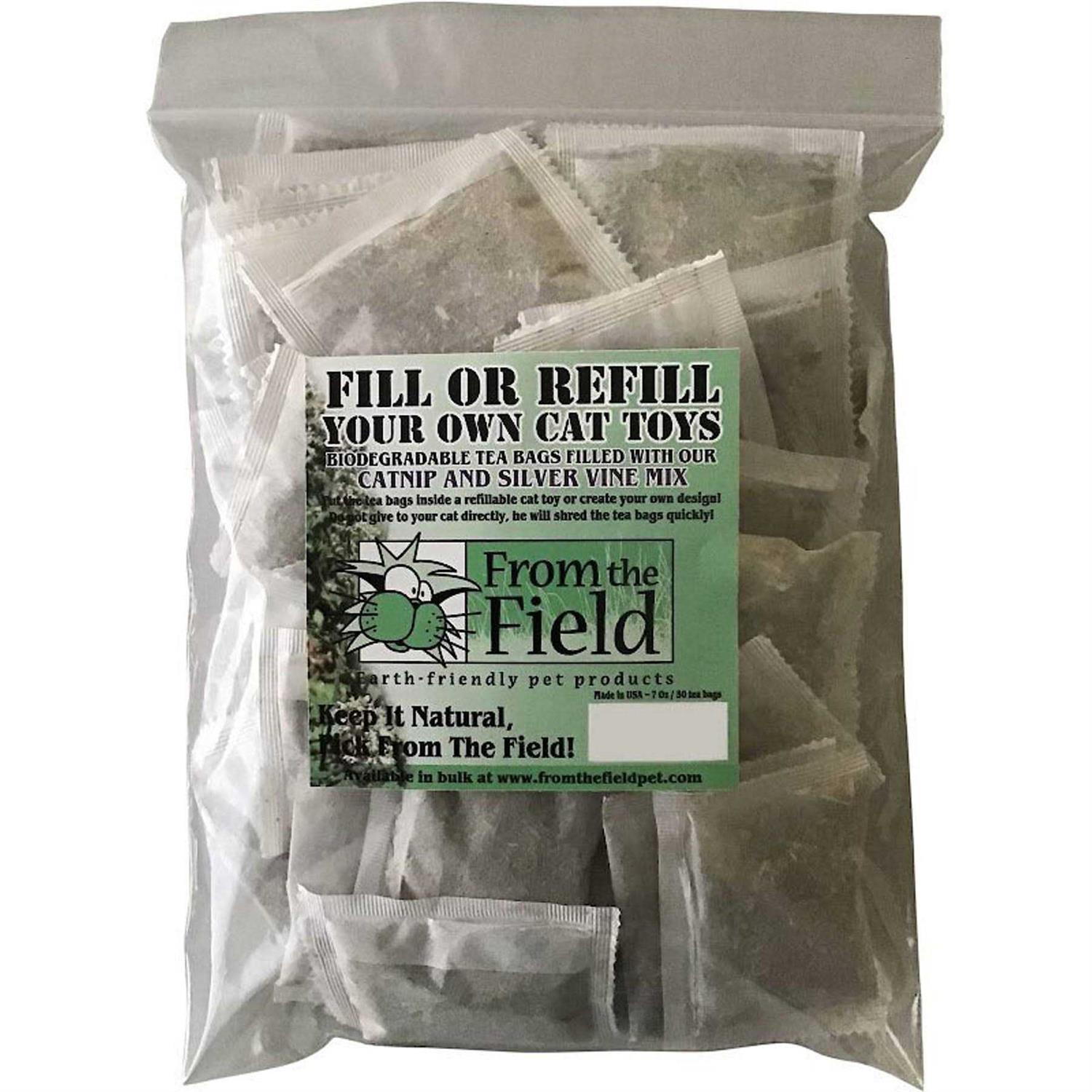 From The Field Fill or Refilll Your Own Catnip Tea Bags 50
