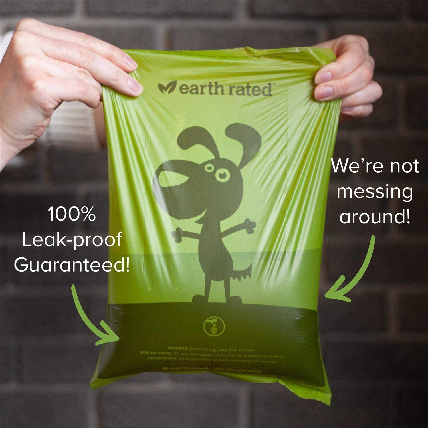 Earth Rated Dog Poop Bags, Guaranteed Leak Proof and Extra Thick Waste Dogs