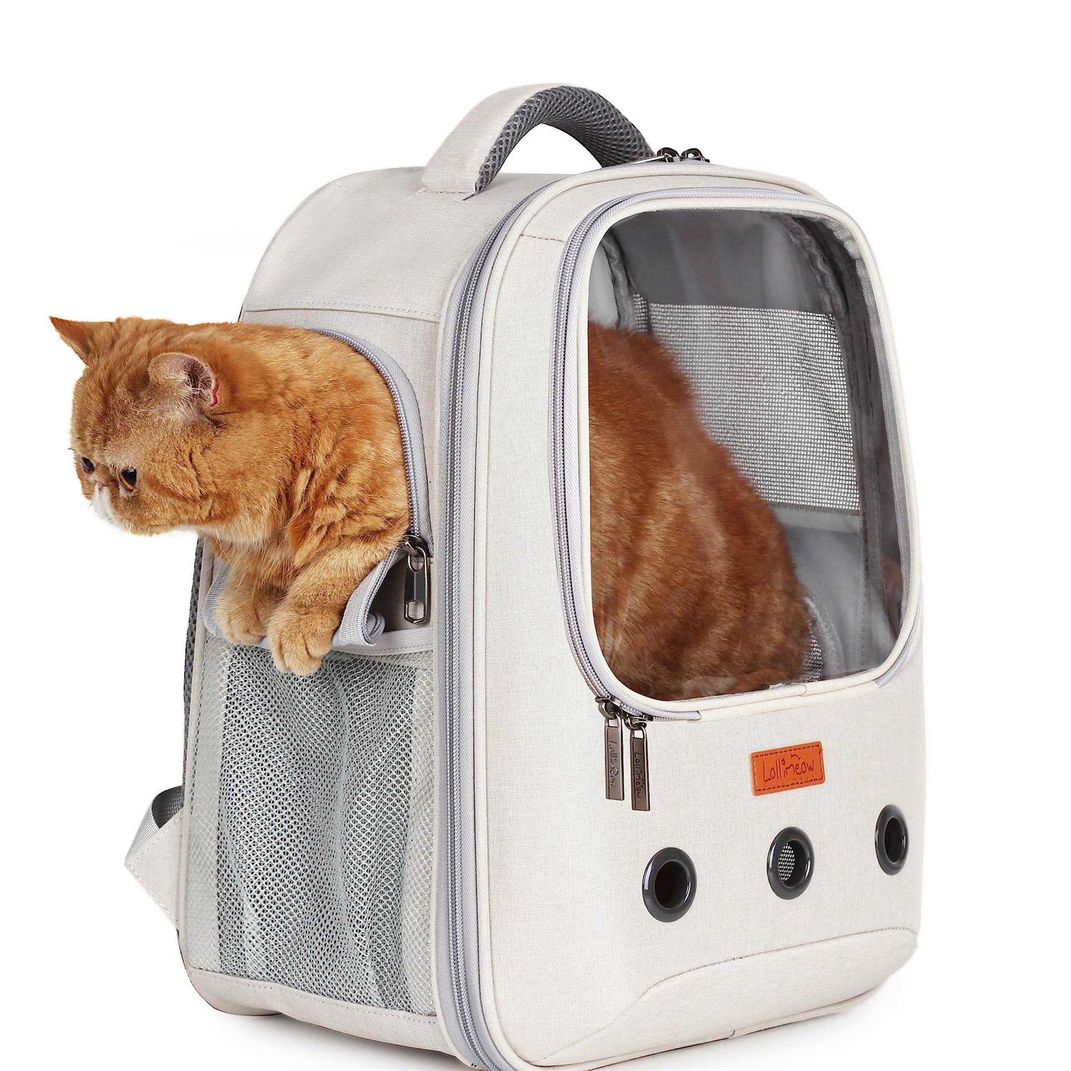 Lollimeow Pet Carrier Backpack, Bubble Backpack Carrier, Cats and Puppies,Airline-Approved