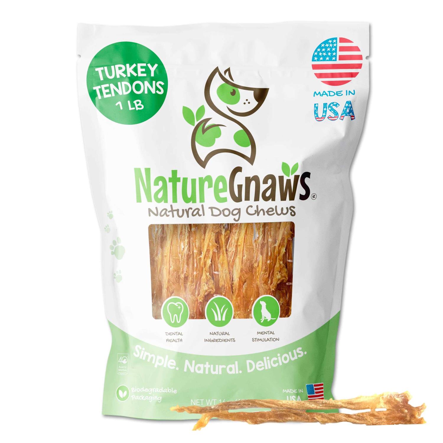 Nature Gnaws Turkey Tendons for Dogs Premium Natural Chew Treats