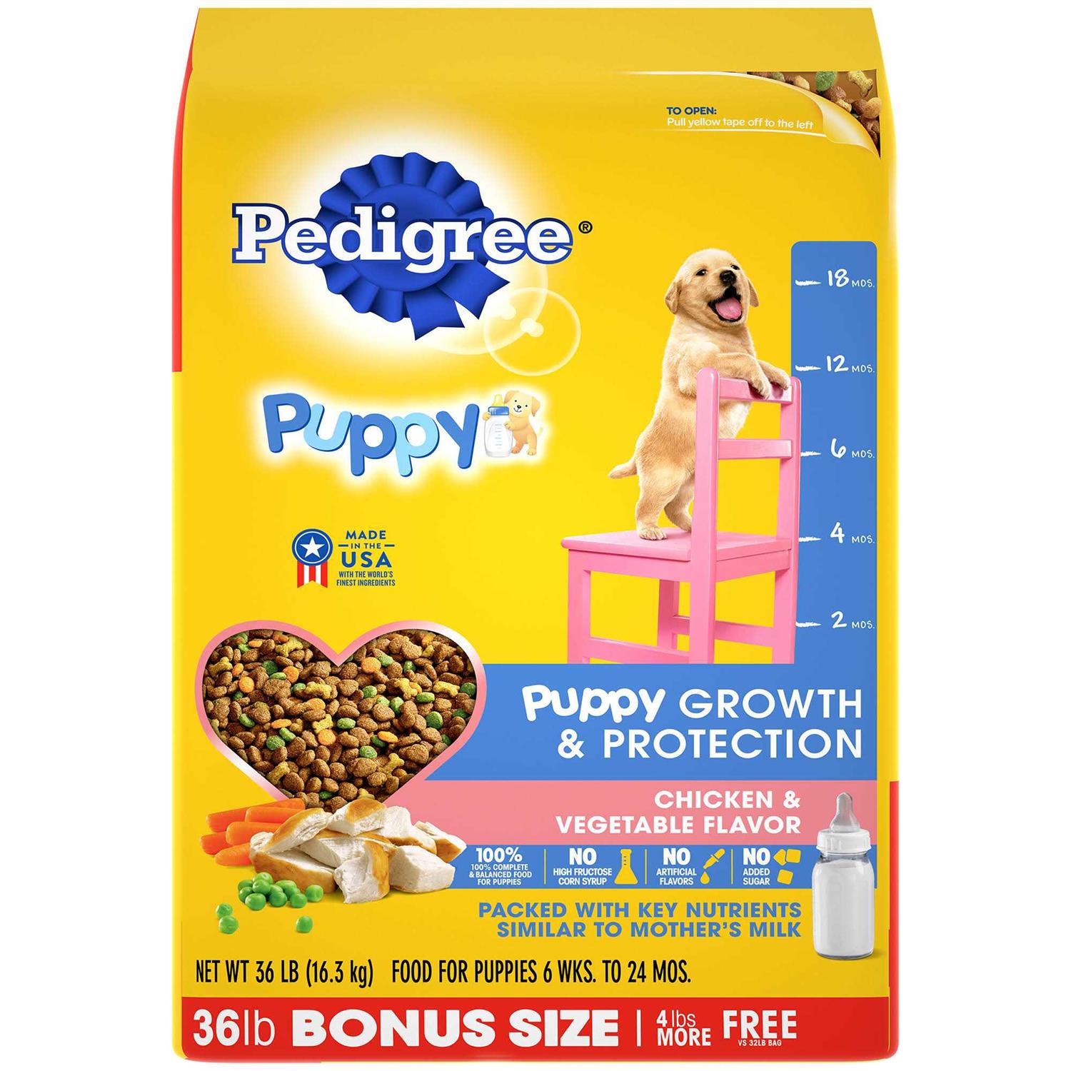 Pedigree Puppy Growth & Protection Dry Dog Food Vegetable Flavor