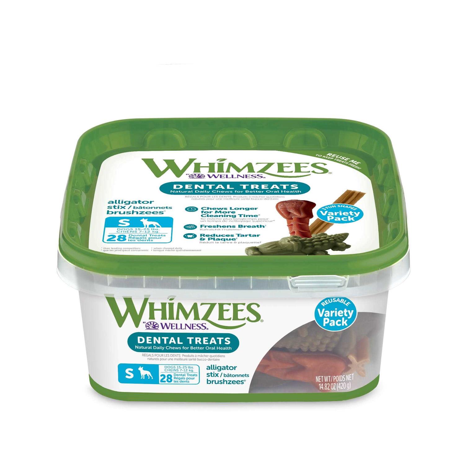 Whimzees Natural Dental Variety Tub Dog Treats