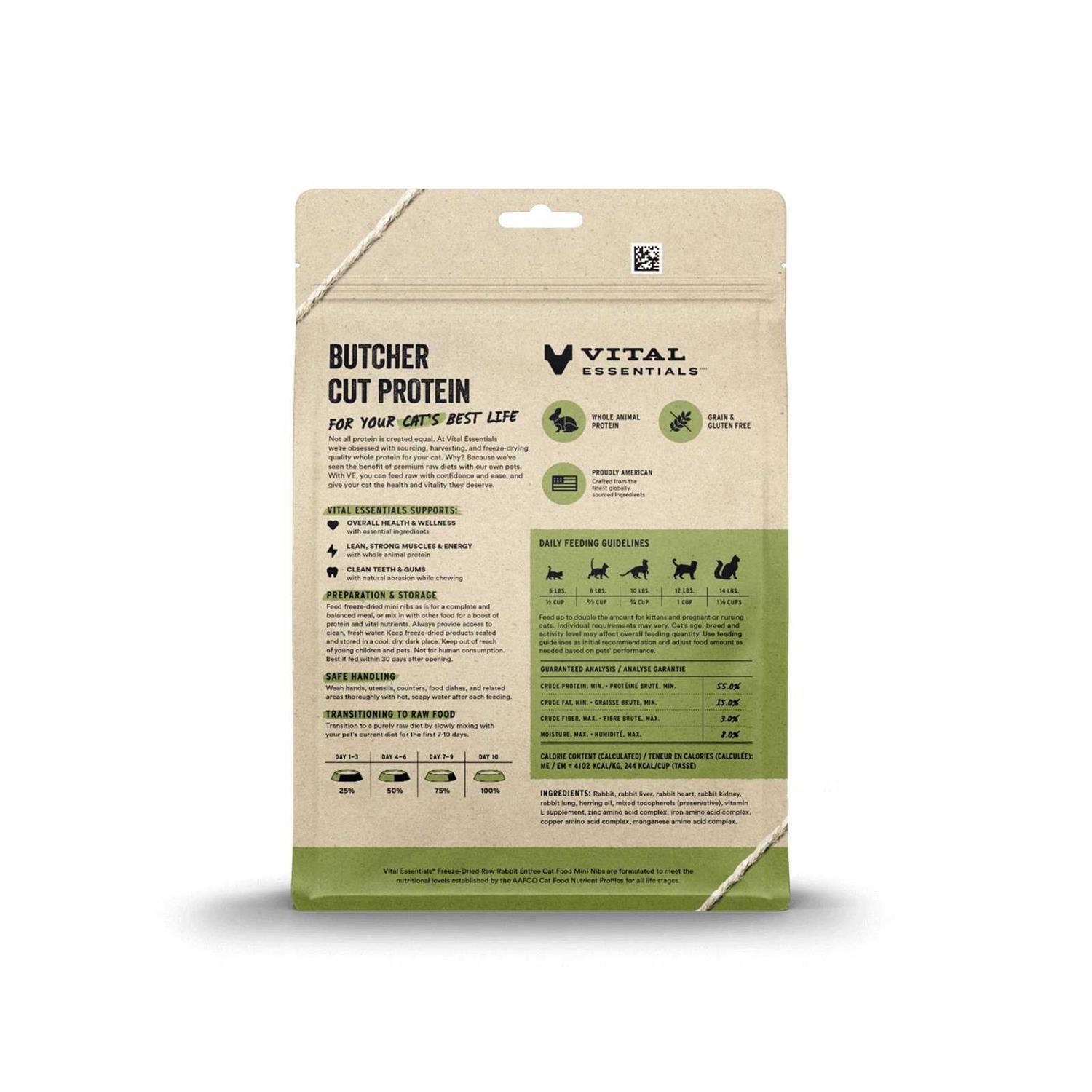 Vital Essentials Entree Mini Nibs Freeze-Dried Raw Cat Food