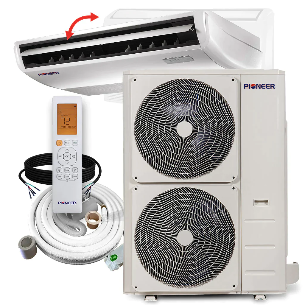 Pioneer® 48,000 BTU 18 SEER Floor/Ceiling Mini-Split Air Conditioner Heat Pump System with 16 ft. Line Sets, UYB048GMFILCBD-16