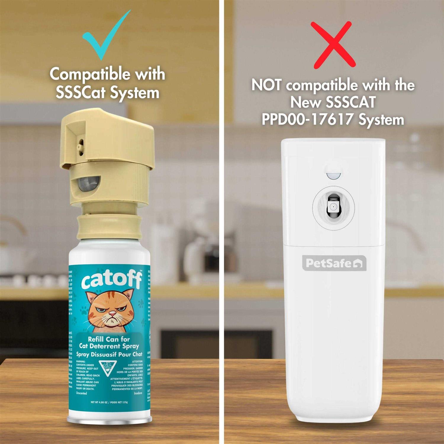 CatOFF Pack Refill Compatible with SSSCAT Indoor Cat Deterrent Spray System