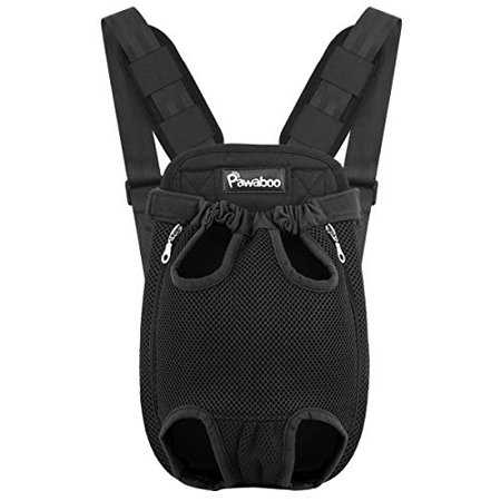 Pawaboo Pet Carrier Backpack, Adjustable Pet Front Cat Dog Carrier Backpack Travel Bag, Legs Out, Easy-Fit for Traveling Hiking Camping for Small