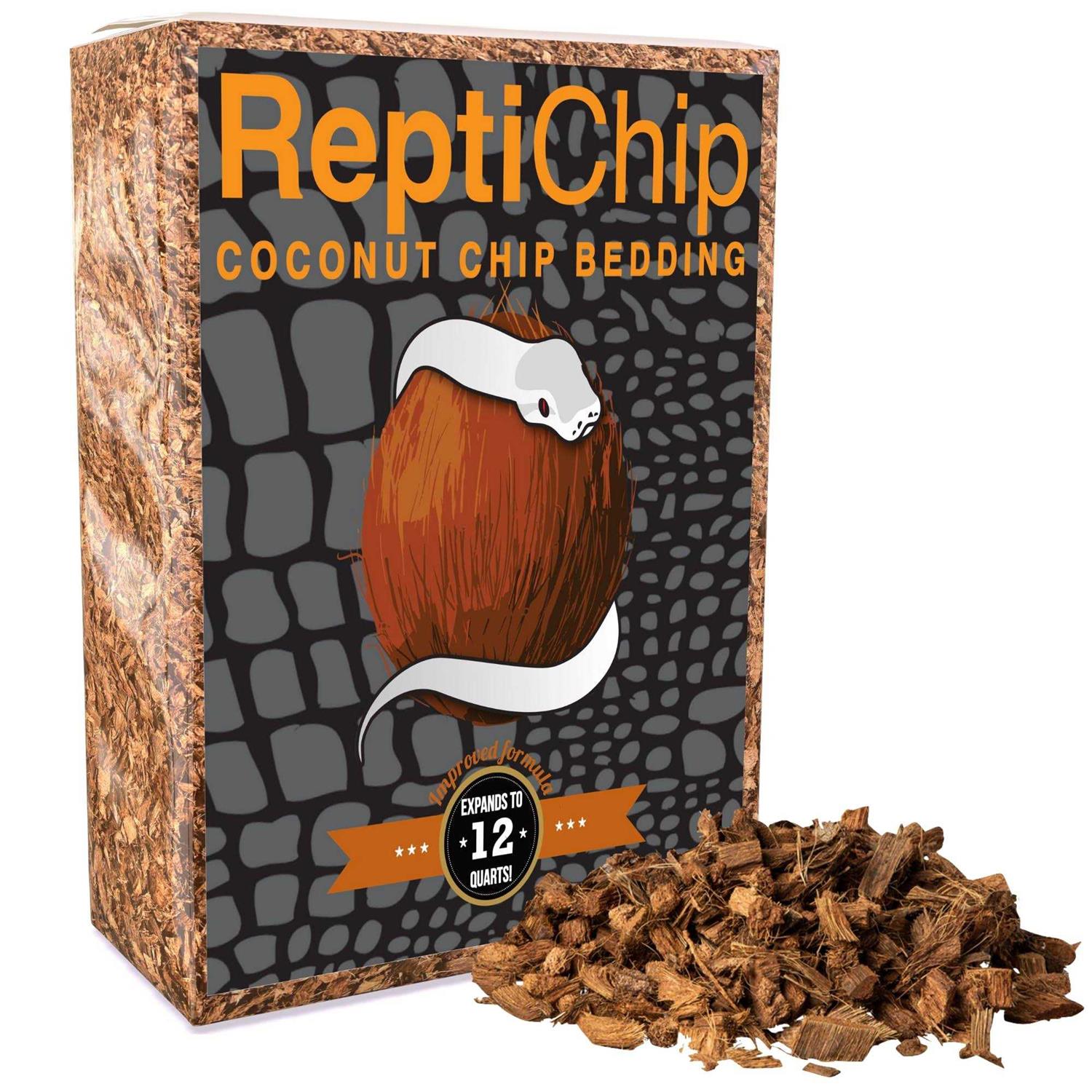 Reptichip Coconut Substrate for Reptiles Loose Coarse Coconut Husk Chip Reptile Bedding