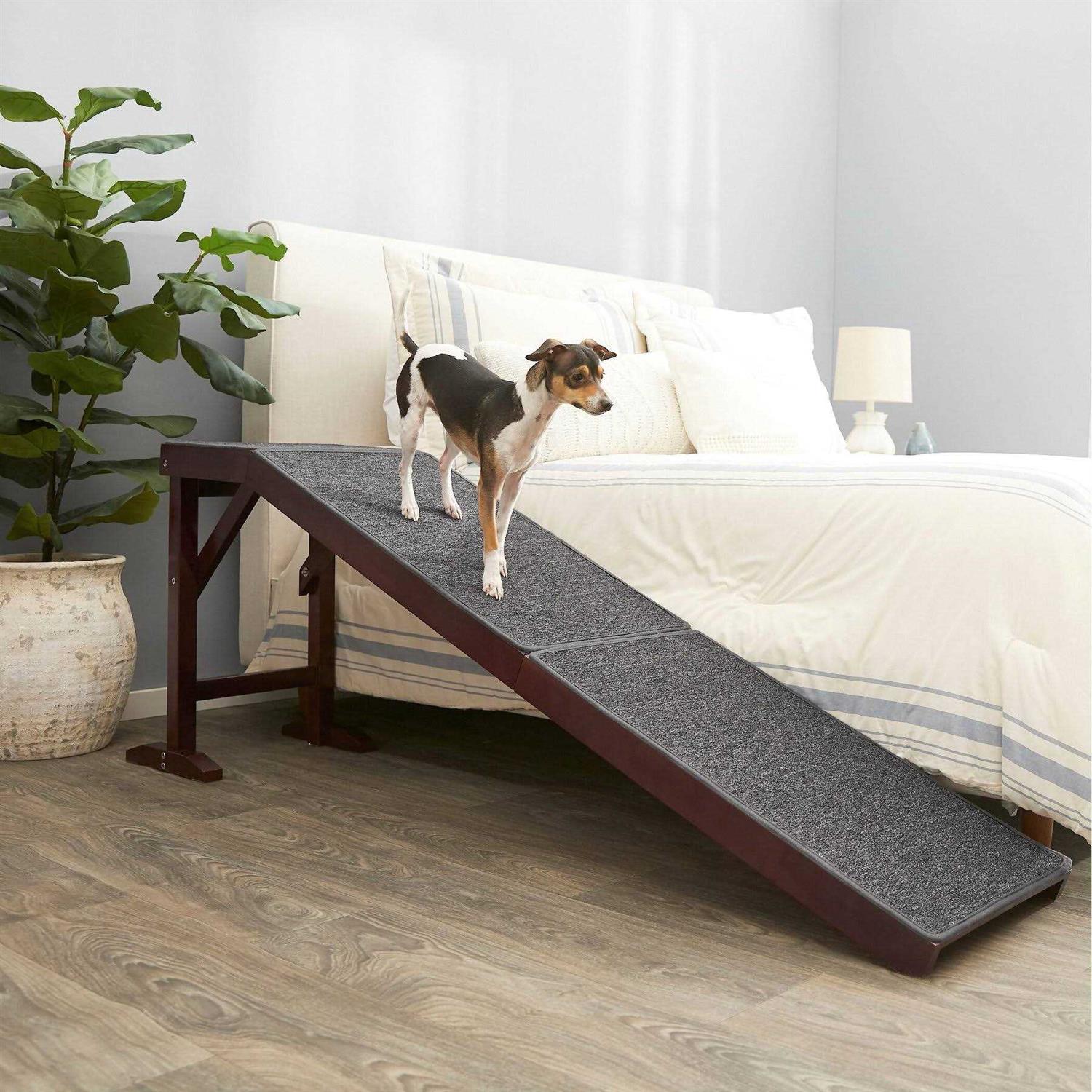 Frisco Deluxe Wooden Carpeted Cat Dog Ramp