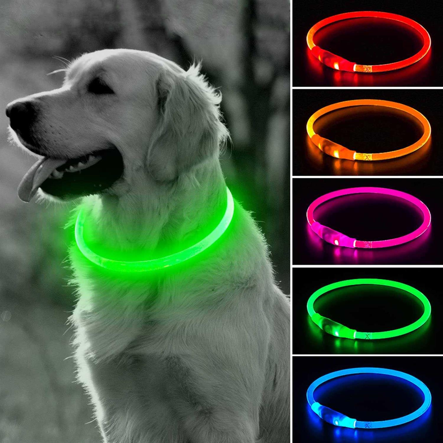 BSEEN Light Dog Collars Rechargeable LED Dog Collar Collar