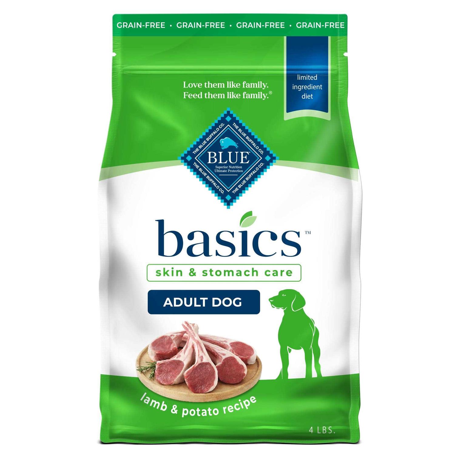Blue Buffalo Basics Adult Skin & Stomach Care Grain-Free Lamb & Potato Recipe Dry Dog Food