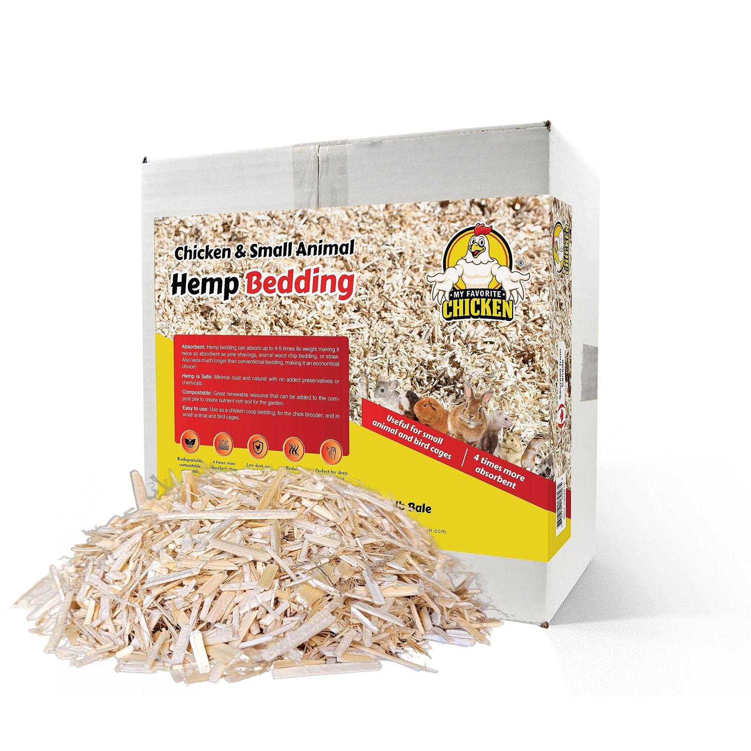 My Favorite Chicken Hemp Bedding for Chicken Coop, Small Animal Litter for Guinea Pig, Hamster, Bunny Rabbit, Snake, Ferret, Tortoise, Rat and More