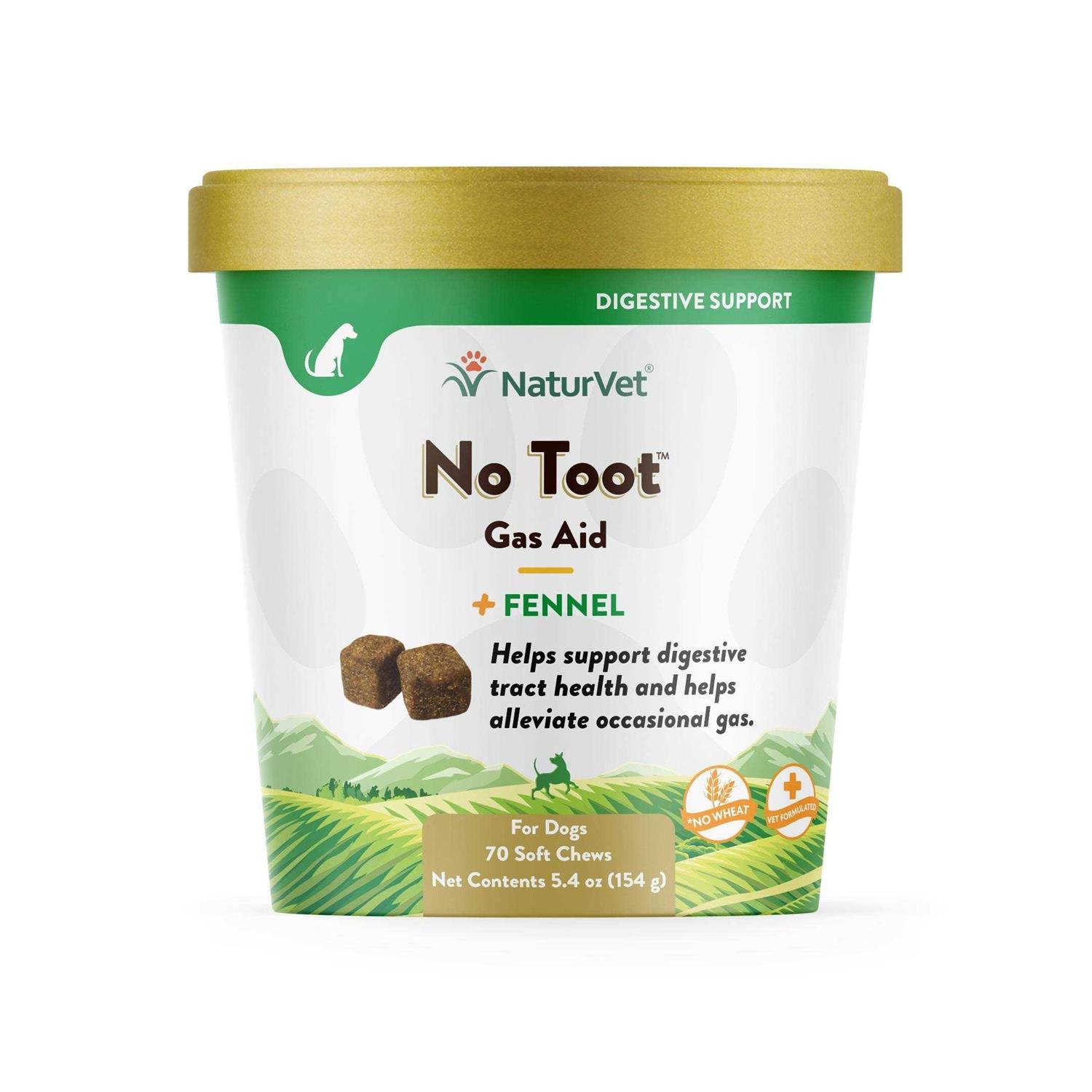 NaturVet No Toot Gas Aid Plus Fennel Soft Chews for Dogs