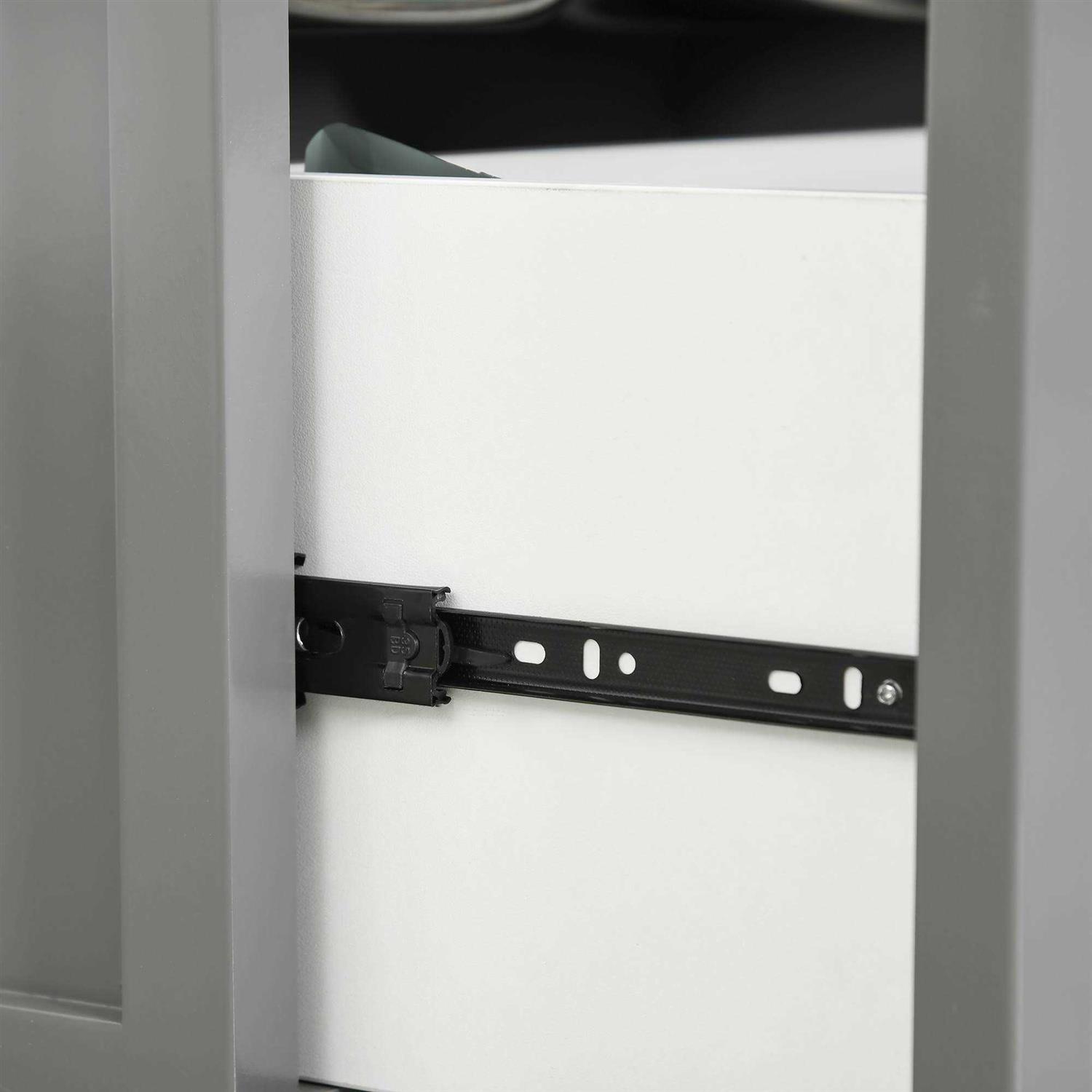 PawHut Large Elevated Dog Bowls with Storage Drawer