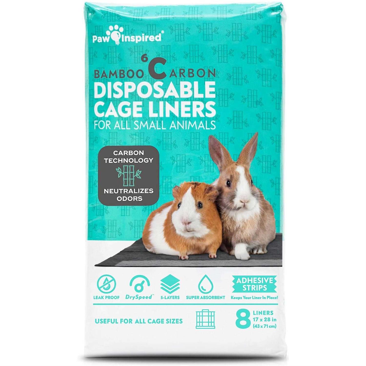 Paw Inspired Disposable Guinea Pig Cage Liners Bamboo Charcoal Odor Controlling