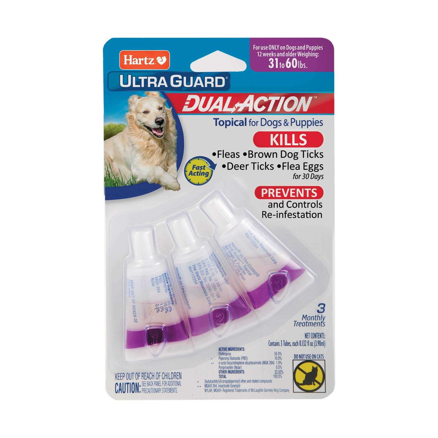 Hartz UltraGuard Dual Action Topical Flea and Tick Prevention for Medium Dogs