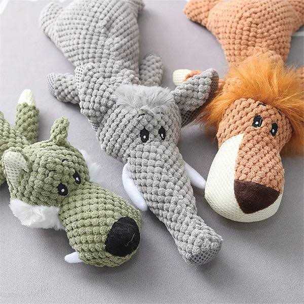 InvinciPaw Animals for Heavy Chewers Indestructible Dog Squeaky Plush Toy for Aggressive Chewers