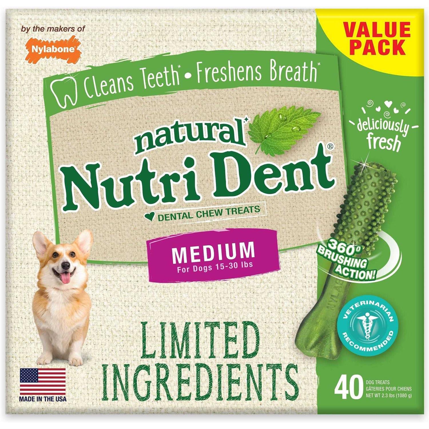 Nylabone Natural Nutri Dent Fresh Breath Dental Chews