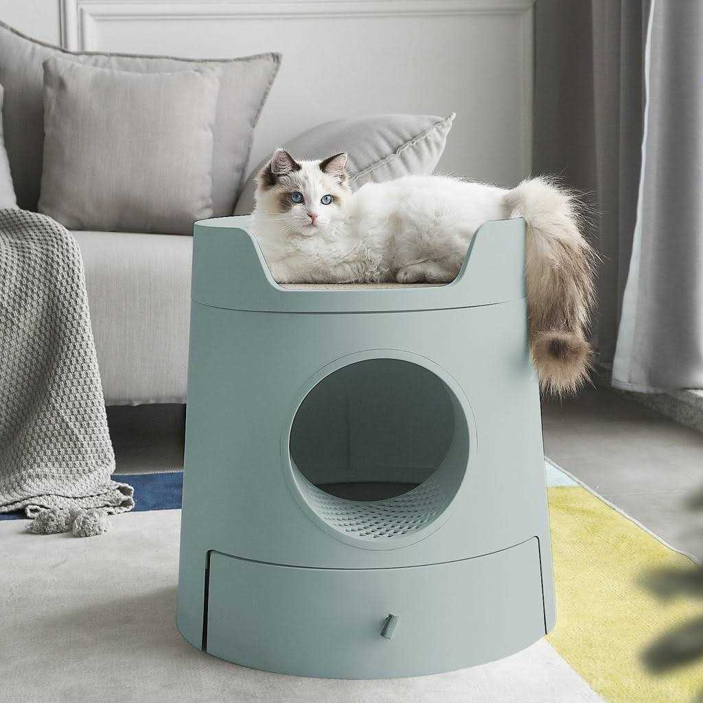 Michupet XL Castle 2-in-1 Cat Litter Box with Scratch Basin