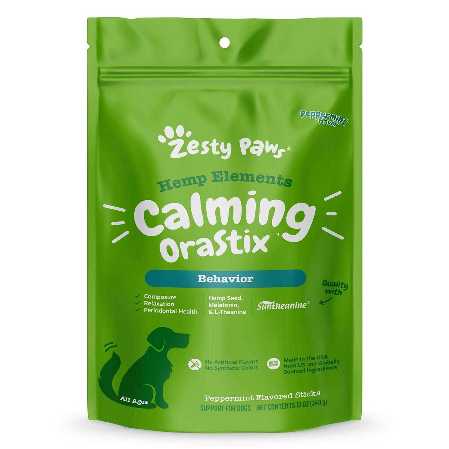 Zesty Paws Hemp Elements Calming OraStix for Dogs
