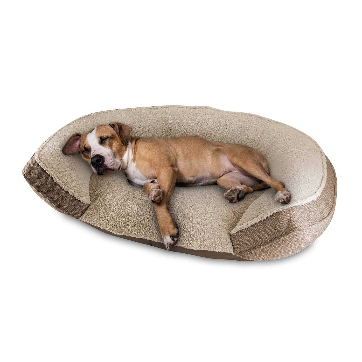 Canine Creations Arlee Step In Oval Round Cuddler Pet Dog Bed