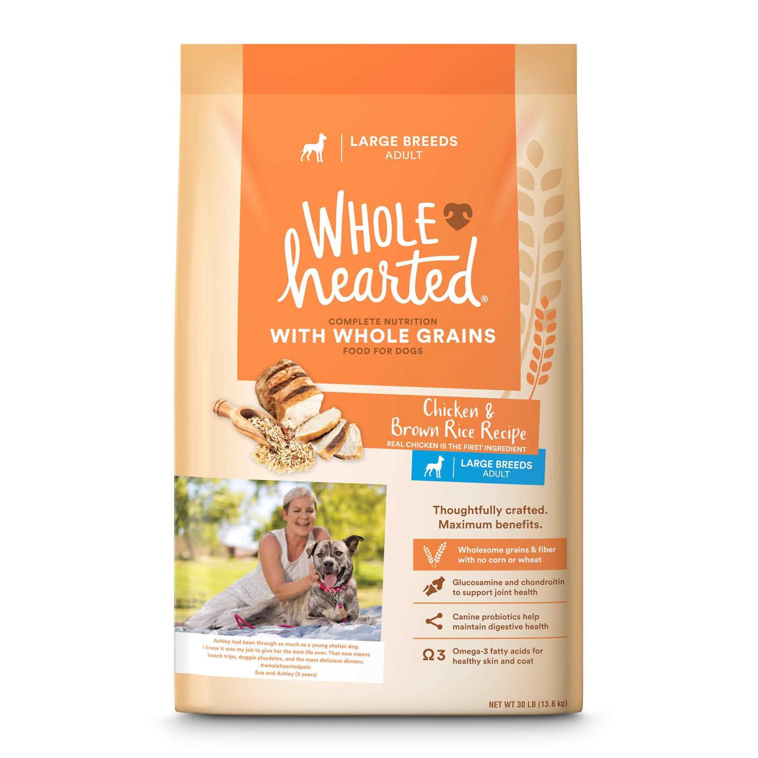 WholeHearted Adult Large-Breed Chicken & Brown Rice Recipe with Whole Grains Dry Dog Food