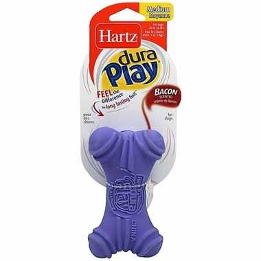 Hartz Dura Play Dog Toy Bone Bacon Scented Medium
