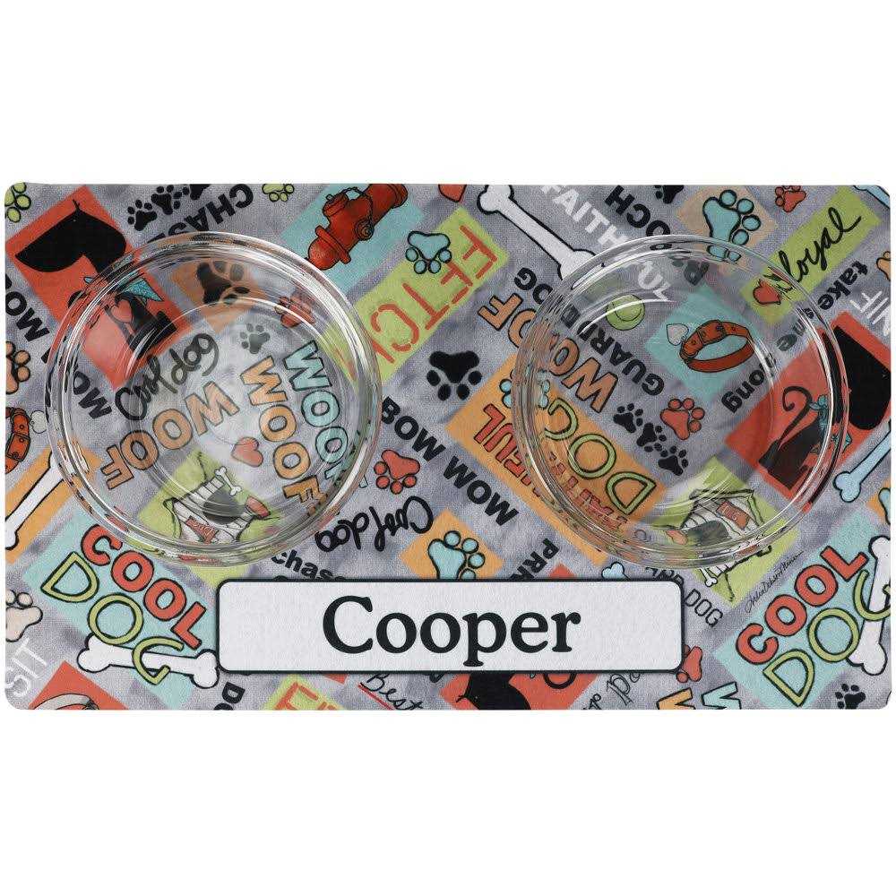 Drymate Personalized Pet Bowl Placemat Custom Dog Cat Food Feeding Mat