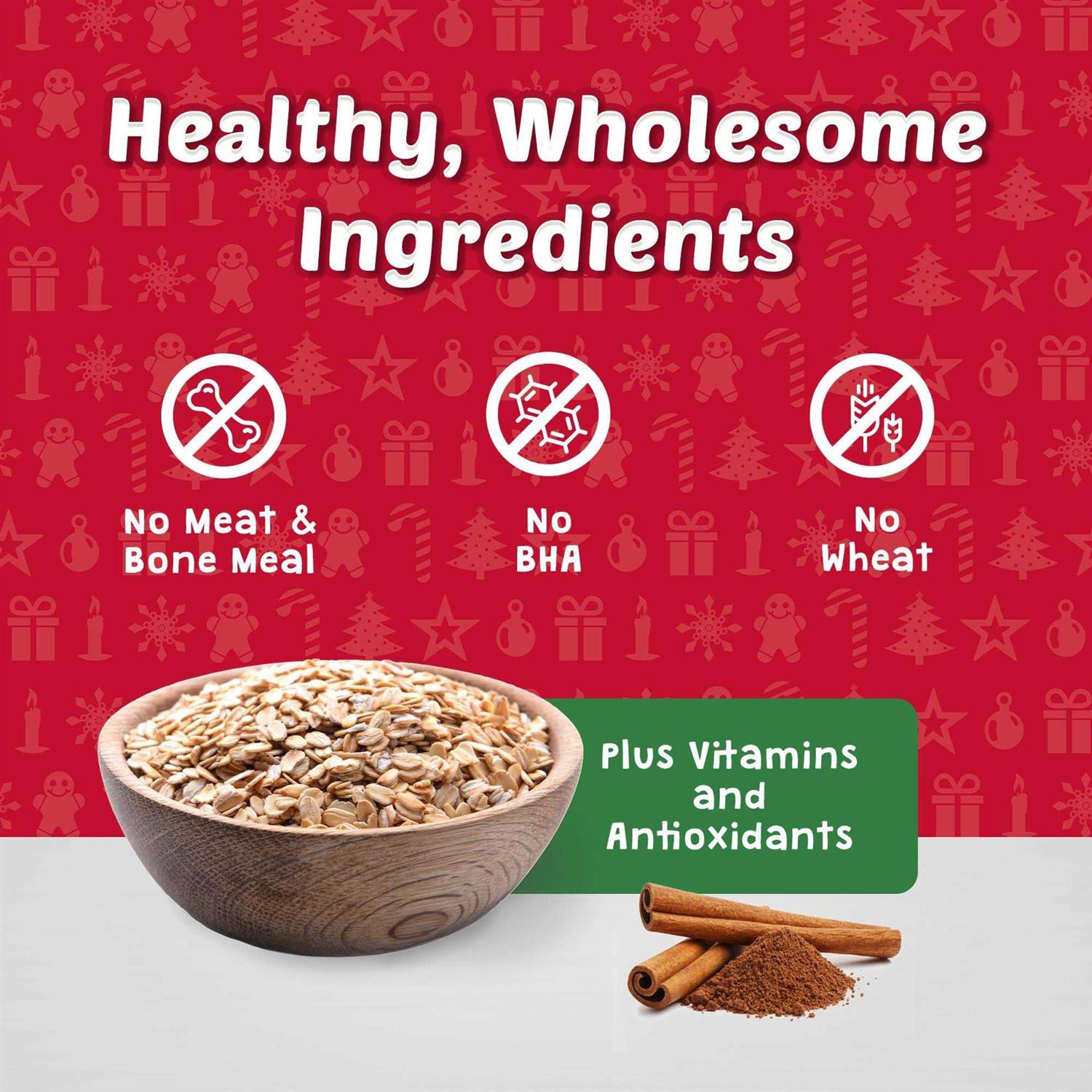 Blue Buffalo Santa Snacks Natural Crunchy Oatmeal & Cinnamon Dog Biscuits