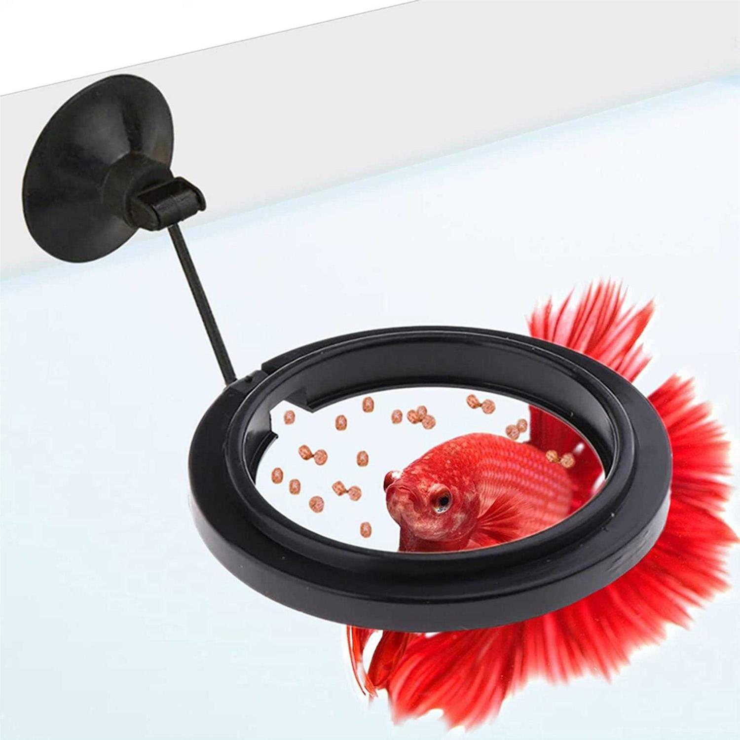 SunGrow Betta & Goldfish Food Pellets & Flakes Fish Feeding Ring