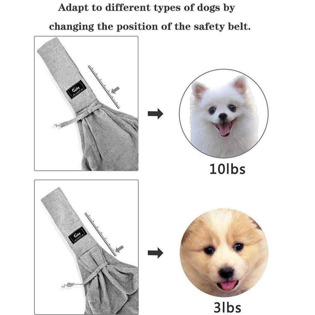 Cuby Dog and Cat Sling Carrier Hands Free Reversible Pet Papoose Bag Soft Pouch and Tote Design Suitable for Puppy