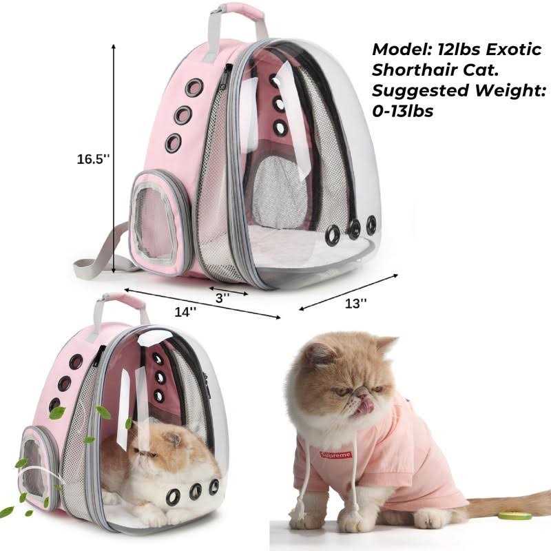Lollimeow Pet Carrier Backpack, Bubble Backpack Carrier, Cats and Puppies,Airline-Approved