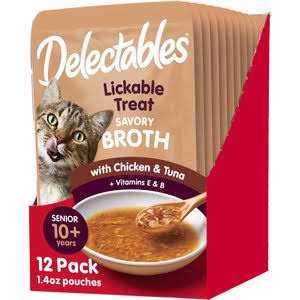 Hartz Delectables Stew Senior Chicken & Tuna Lickable Cat Treats