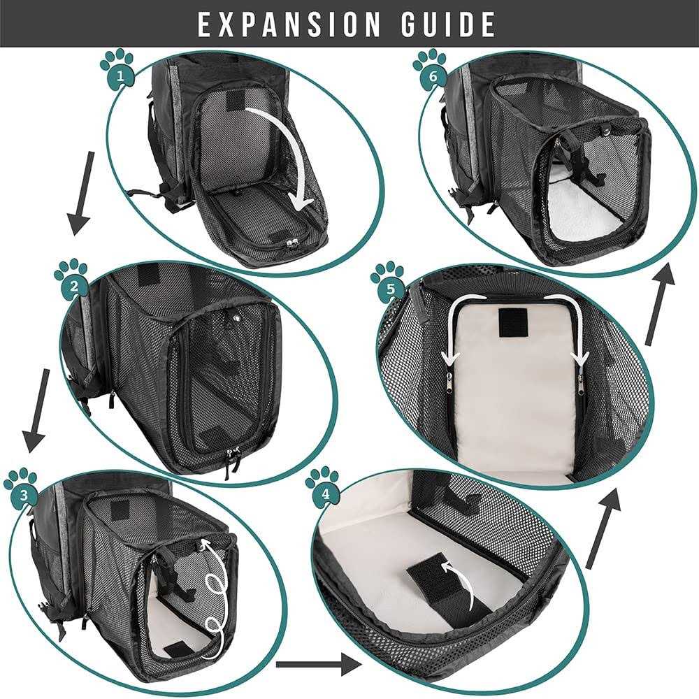 PetAmi Dog Cat Backpack Carrier Expandable Pet Carrier Backpack for Travel Hiking