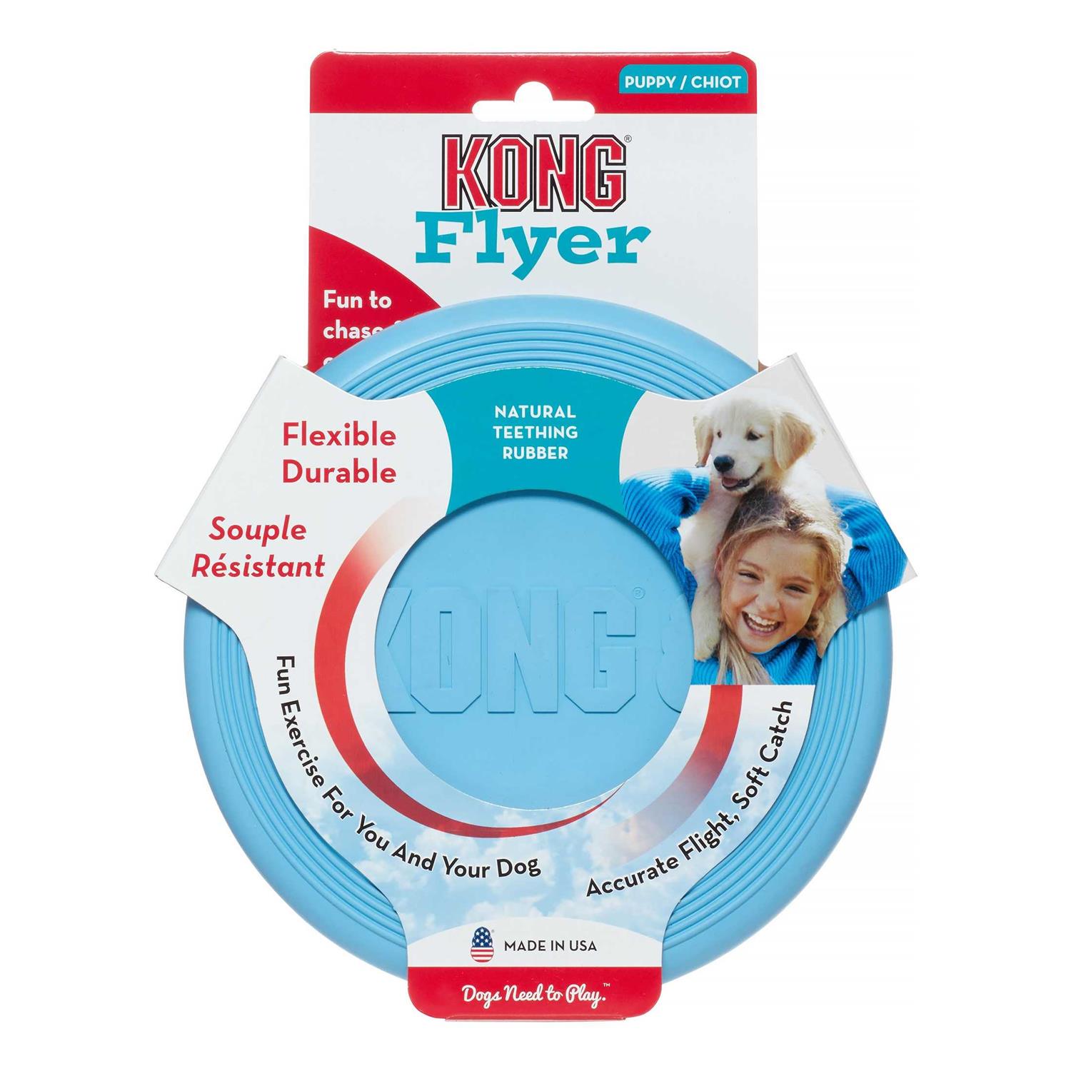 KONG Puppy Flyer Dog Toy, Color Varies