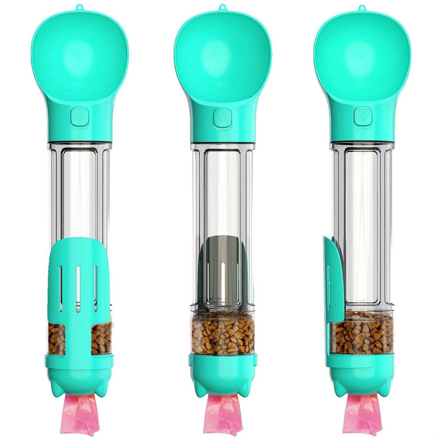 HANAMYA 3 in 1 Dog Travel Bottle Set, Drinking Feeder, Food Box and Trash Bag Storage