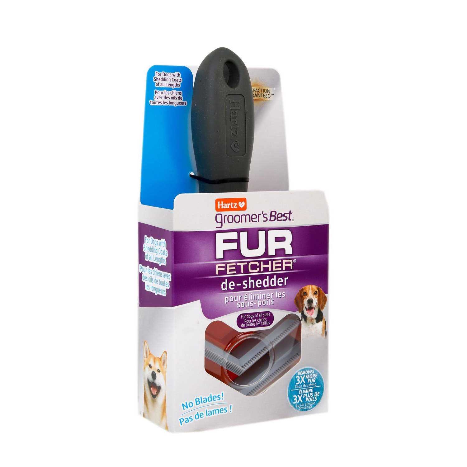 Hartz Groomer’s Best Fur Fetcher De-Shedder Grooming Tool for Dogs