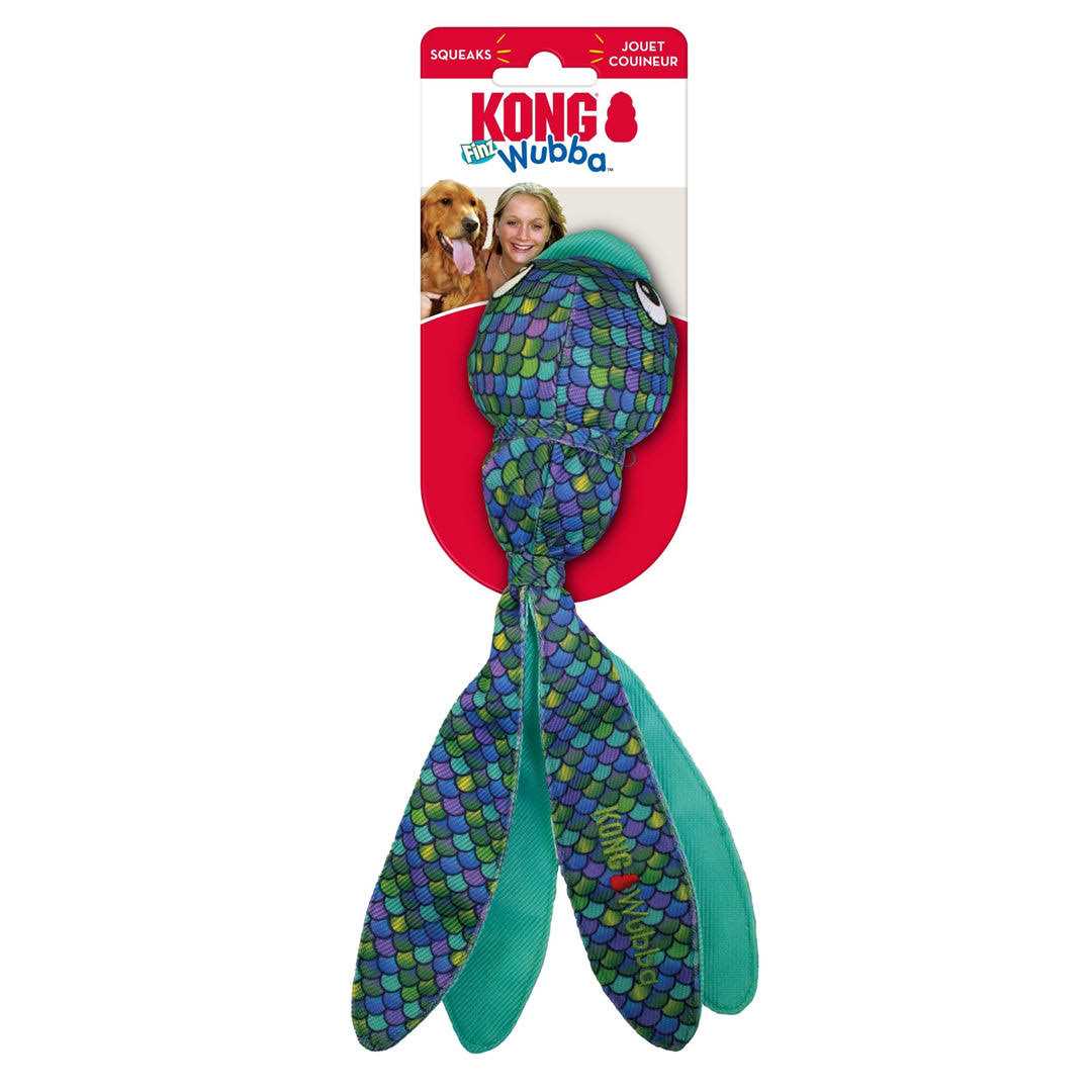 KONG Wubba Finz Blue Dog Toy