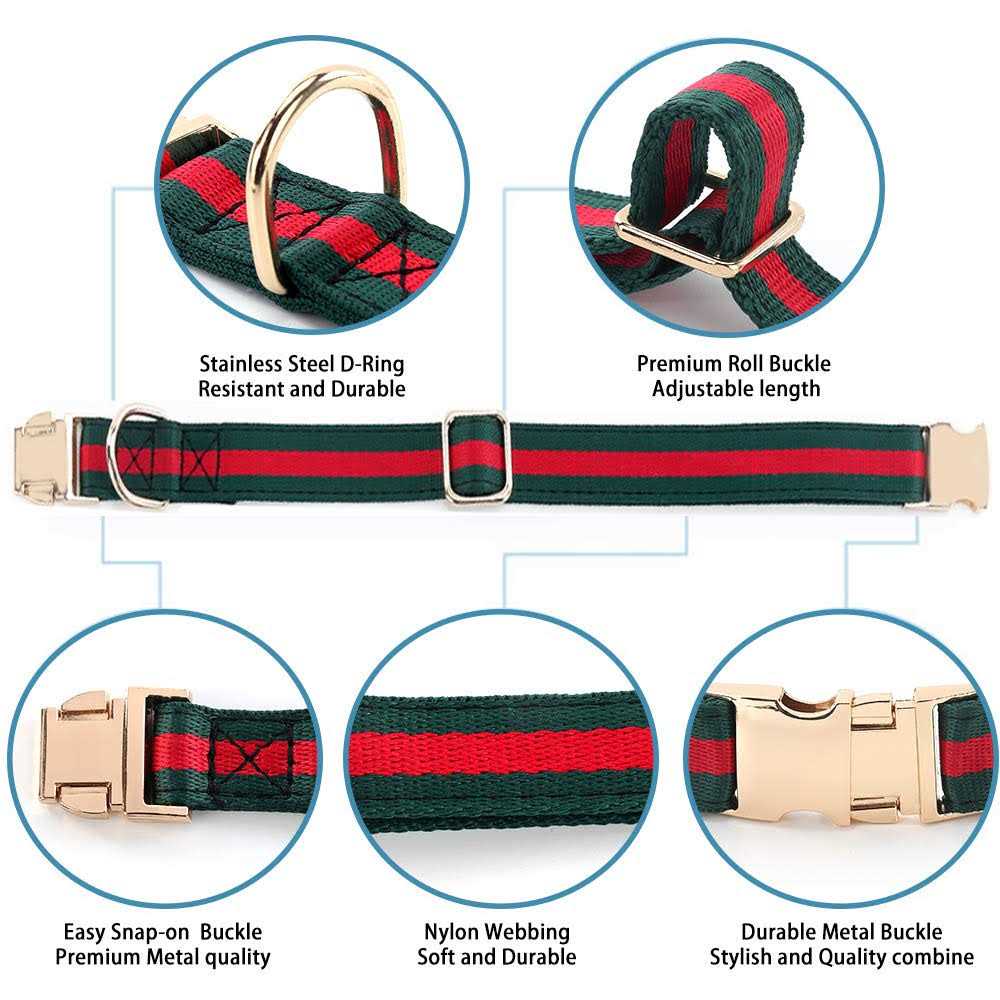 NISIYE Premium Dog Collar Soft Comfortable Dog Collars Luxury Style Durable Adjustable Collar with Metal Buckle Safety Dogs